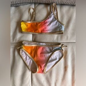 Little Marc Jacobs 2 pc swim ombré gold trim size 2 so cute!